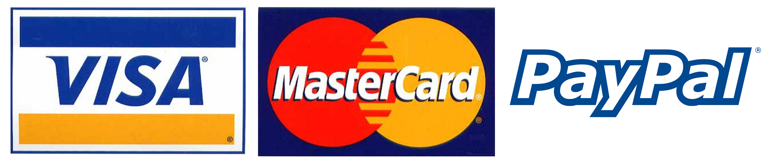 We Accept Visa Mastercard and Paypal